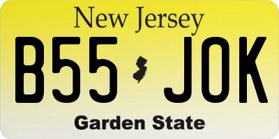 NJ license plate B55JOK