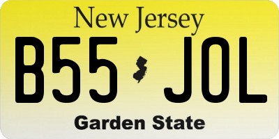 NJ license plate B55JOL
