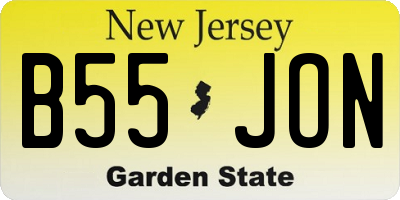 NJ license plate B55JON