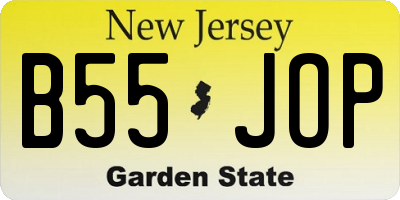 NJ license plate B55JOP