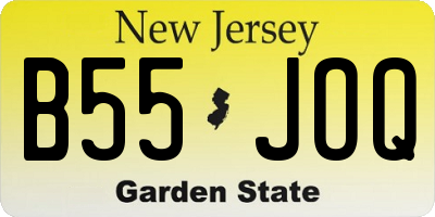 NJ license plate B55JOQ