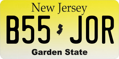 NJ license plate B55JOR