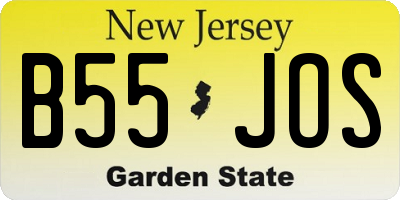 NJ license plate B55JOS