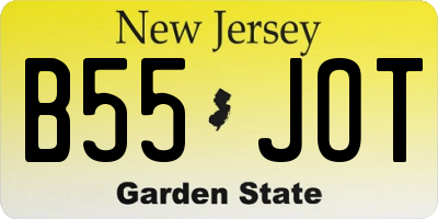 NJ license plate B55JOT