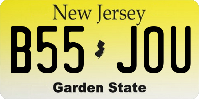 NJ license plate B55JOU