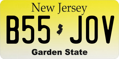 NJ license plate B55JOV