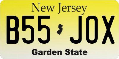 NJ license plate B55JOX
