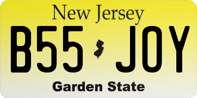 NJ license plate B55JOY