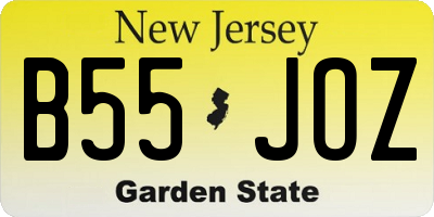 NJ license plate B55JOZ