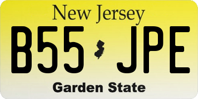 NJ license plate B55JPE