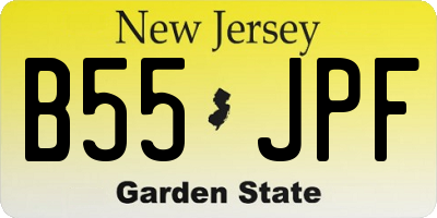 NJ license plate B55JPF