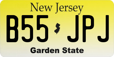 NJ license plate B55JPJ