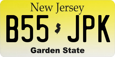 NJ license plate B55JPK