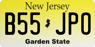 NJ license plate B55JPO