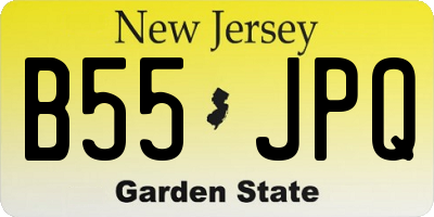 NJ license plate B55JPQ