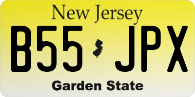 NJ license plate B55JPX