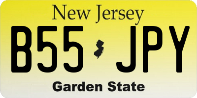 NJ license plate B55JPY