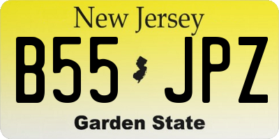 NJ license plate B55JPZ
