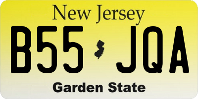 NJ license plate B55JQA