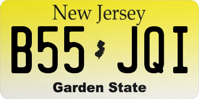 NJ license plate B55JQI