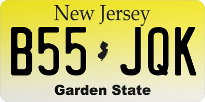 NJ license plate B55JQK