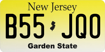 NJ license plate B55JQO