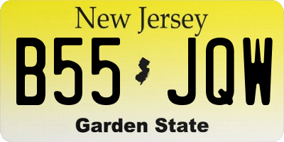 NJ license plate B55JQW