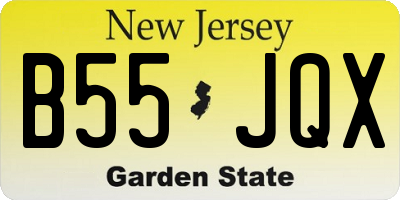 NJ license plate B55JQX