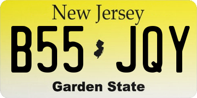 NJ license plate B55JQY