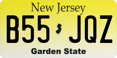NJ license plate B55JQZ