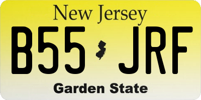 NJ license plate B55JRF