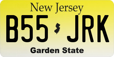 NJ license plate B55JRK