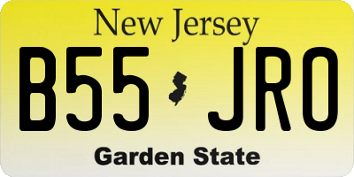 NJ license plate B55JRO
