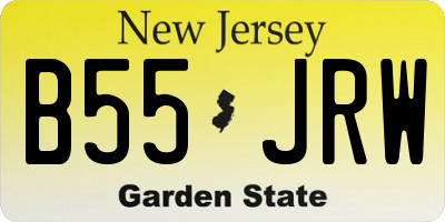 NJ license plate B55JRW