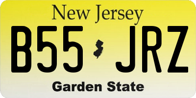 NJ license plate B55JRZ