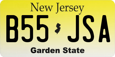 NJ license plate B55JSA