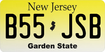 NJ license plate B55JSB
