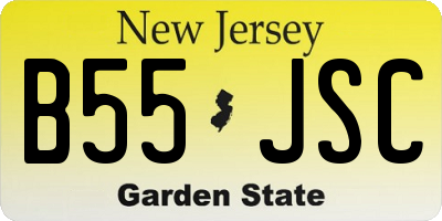 NJ license plate B55JSC