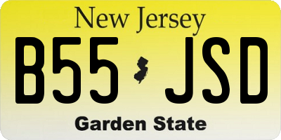 NJ license plate B55JSD