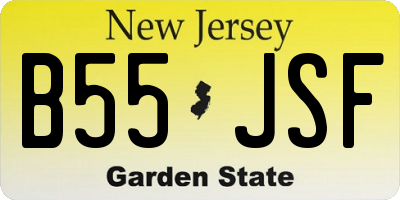 NJ license plate B55JSF