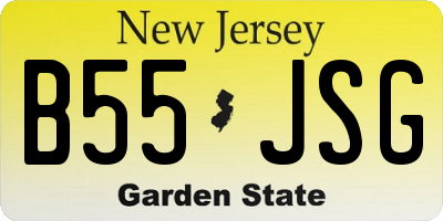 NJ license plate B55JSG