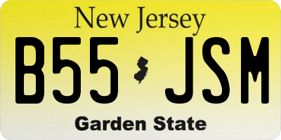 NJ license plate B55JSM