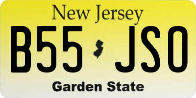NJ license plate B55JSO