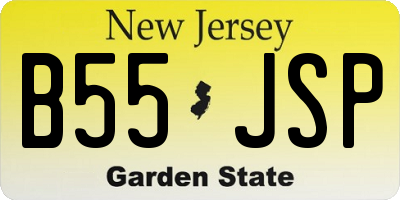 NJ license plate B55JSP