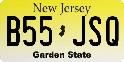 NJ license plate B55JSQ