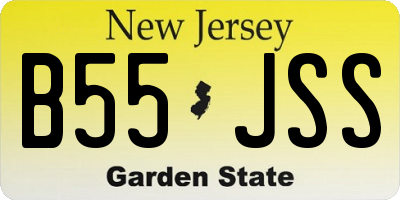 NJ license plate B55JSS