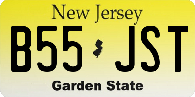NJ license plate B55JST