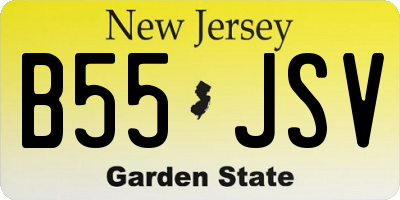 NJ license plate B55JSV
