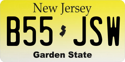 NJ license plate B55JSW