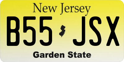 NJ license plate B55JSX